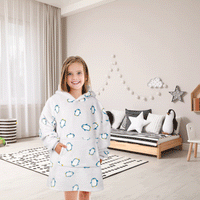 Kids Oversized Hooded Penguin Blanket Hoodie Ultra Soft Sherpa Flannel for Ages 8-15 Warm and Cozy by Daisy Dreamer PENGUIN Hooded Blanket