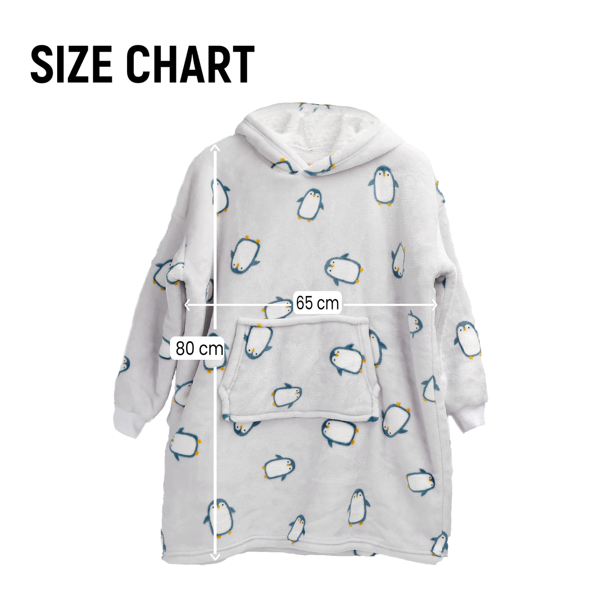 Kids Oversized Hooded Penguin Blanket Hoodie Ultra Soft Sherpa Flannel for Ages 8-15 Warm and Cozy by Daisy Dreamer PENGUIN Hooded Blanket