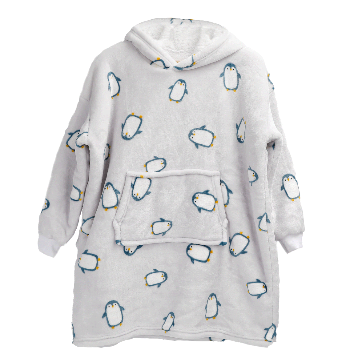 Kids Oversized Hooded Penguin Blanket Hoodie Ultra Soft Sherpa Flannel for Ages 8-15 Warm and Cozy by Daisy Dreamer PENGUIN Hooded Blanket