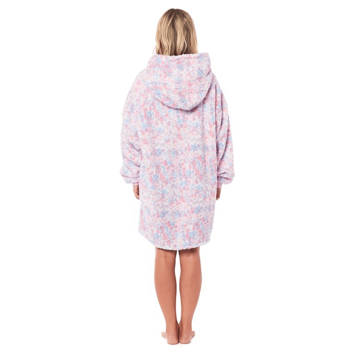 Oversized Rainbow Hooded Plush Fleece Blanket with Reversible Sherpa Ultra Soft Giant Hoodie with Front Pocket for Adults and Kids by Daisy Dreamer RAINBOW Hooded Blanket