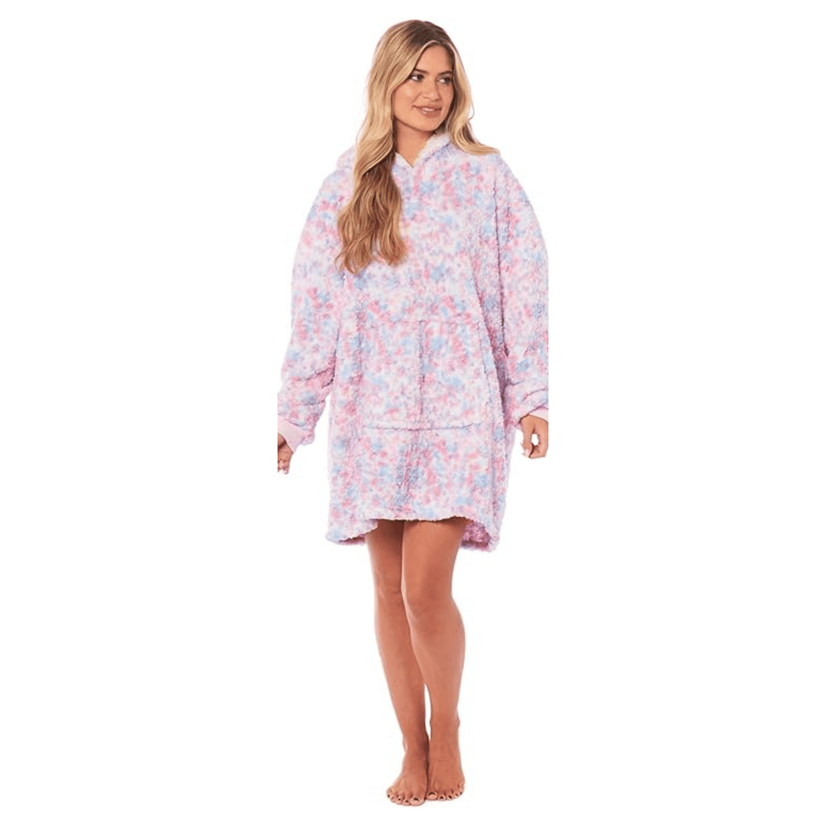 Oversized Rainbow Hooded Plush Fleece Blanket with Reversible Sherpa Ultra Soft Giant Hoodie with Front Pocket for Adults and Kids by Daisy Dreamer RAINBOW Hooded Blanket