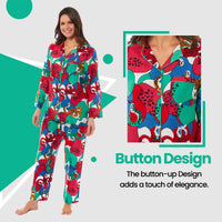 Women's Jaguar Jungle Leopard Print Button Up Pyjama Set Soft Breathable Viscose Loungewear Sleepwear Available in S M L XL by Daisy Dreamer Pyjamas