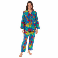 Women's Jaguar Jungle Leopard Print Button Up Pyjama Set Soft Breathable Viscose Loungewear Sleepwear Available in S M L XL by Daisy Dreamer JUNGLE LEOPARD / SMALL Pyjamas