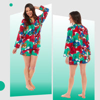 Women's Jaguar Jungle Leopard Button-Up Short Pyjama Set Soft Breathable Comfortable Stylish Loungewear in Sizes S to XL by Daisy Dreamer Pyjamas
