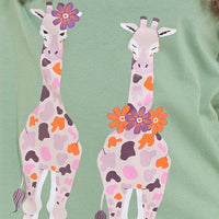 Women's Giraffe Cotton Jersey Long Sleeve Pyjama Set Comfortable PJs Soft Loungewear Summer Holiday Sleepwear by Daisy Dreamer Pyjamas