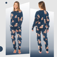 Women's Highland Cow Soft Fleece Pyjama Set Long Sleeve Animal Print Warm PJs Loungewear Sleepwear for Ladies by Daisy Dreamer Pyjamas