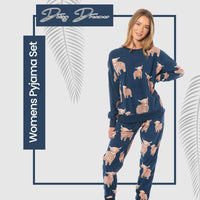 Women's Highland Cow Soft Fleece Pyjama Set Long Sleeve Animal Print Warm PJs Loungewear Sleepwear for Ladies by Daisy Dreamer Pyjamas