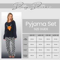 Women's Highland Cow Thermal Fleece Pyjamas Set Soft Warm Winter PJs Animal Print Loungewear Sleepwear Long Sleeve Top and Bottom by Daisy Dreamer Pyjamas