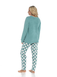 Women's Panda Snuggle Fleece Pyjama Set with Printed Pants Soft and Comfortable Loungewear in Easy Care Fabric Sizes Small to X-Large by Daisy Dreamer Pyjamas