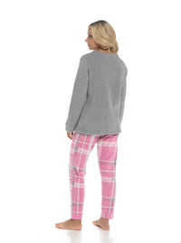 Ladies Ultra-Soft Polar Bear Print Fleece Pyjama Set with Elasticated Bottoms Warm Cosy Loungewear for Women Multiple Sizes Available by Daisy Dreamer Pyjamas