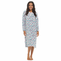 Women's Long Sleeve Fleece Nightdress Soft Warm Floral Print Sleepwear Cozy Winter Nightie Loungewear Available in Multiple Sizes By Daisy Dreamer SMALL / PINK Pyjamas