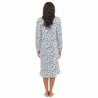 Women's Long Sleeve Fleece Nightdress Soft Warm Floral Print Sleepwear Cozy Winter Nightie Loungewear Available in Multiple Sizes By Daisy Dreamer Pyjamas