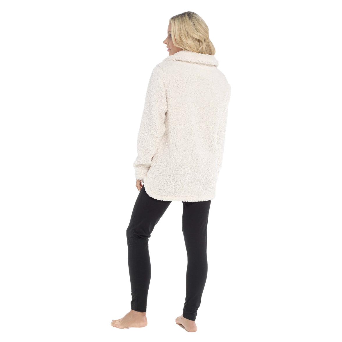Women's Luxuriously Soft Sherpa Top and Leggings Lounge Set with Double Pockets Long Sleeve Lightweight Pajamas Ideal for Chilly Days by Daisy Dreamer Pyjamas
