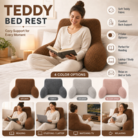 OLIVIA ROCCO Teddy Bedrest Reading Pillow with Arms Back Support