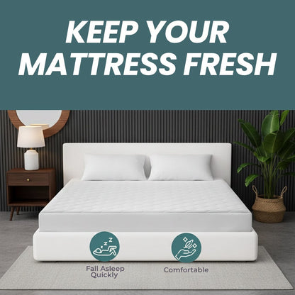 Egyptian Cotton Quilted Waterproof Mattress Protector Extra Deep Hypoallergenic Breathable All Sizes Classic White by OLIVIA ROCCO Mattress Protector
