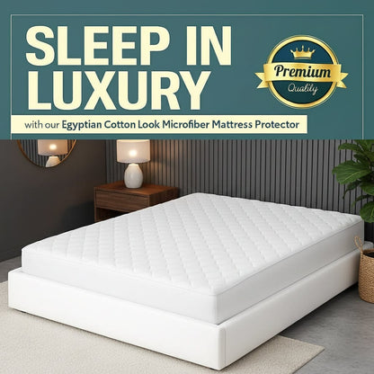 Egyptian Cotton Quilted Waterproof Mattress Protector Extra Deep Hypoallergenic Breathable All Sizes Classic White by OLIVIA ROCCO Mattress Protector