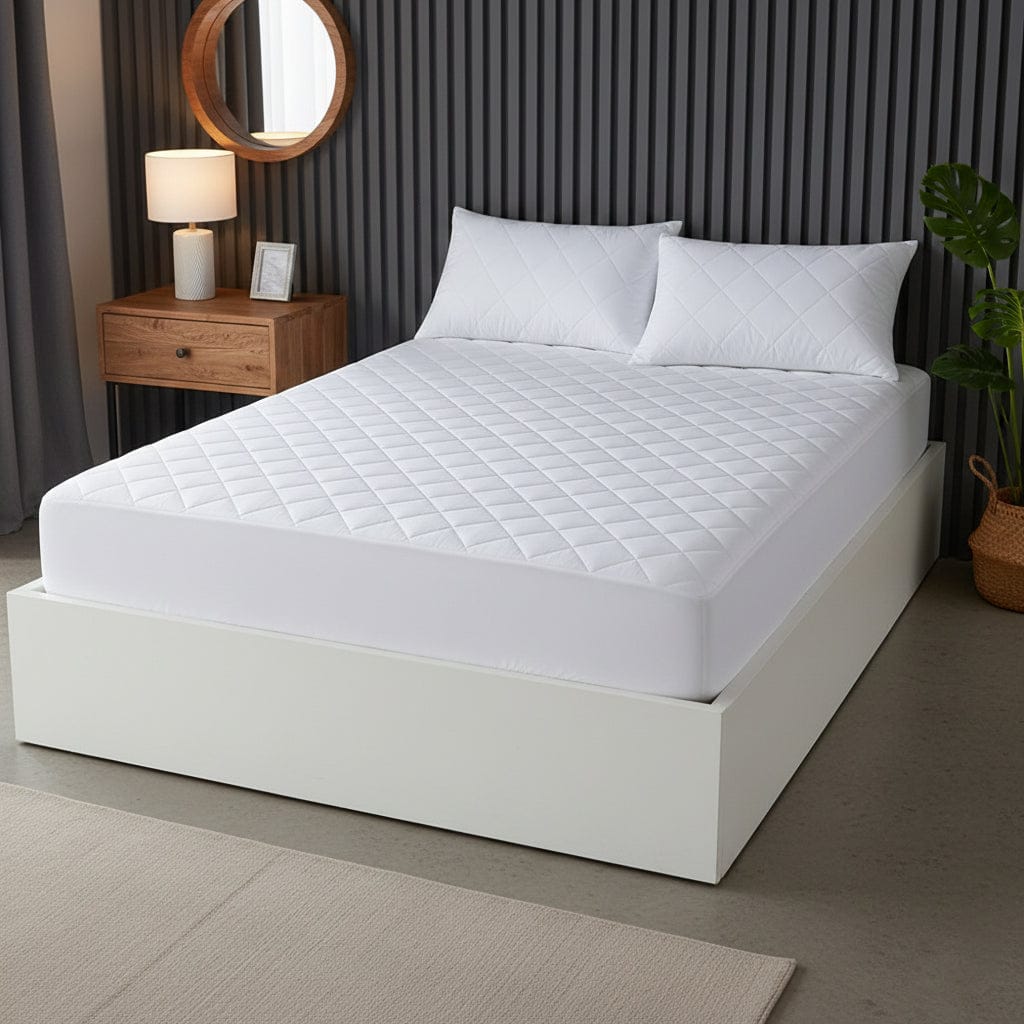 Egyptian Cotton Quilted Waterproof Mattress Protector Extra Deep Hypoallergenic Breathable All Sizes Classic White by OLIVIA ROCCO SINGLE Mattress Protector