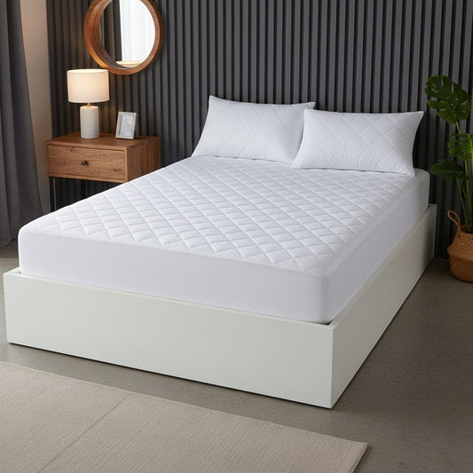 Egyptian Cotton Quilted Waterproof Mattress Protector Extra Deep Hypoallergenic Breathable All Sizes Classic White by OLIVIA ROCCO SINGLE Mattress Protector