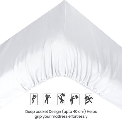 Extra Deep Pocket Fitted Sheet Soft Brushed Microfibre Fabric Shrink Fade Resistant Easy Care Bedding by Olivia Rocco Fitted Sheet