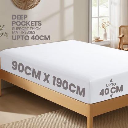 Extra Deep Pocket Fitted Sheet Soft Brushed Microfibre Fabric Shrink Fade Resistant Easy Care Bedding by Olivia Rocco Fitted Sheet