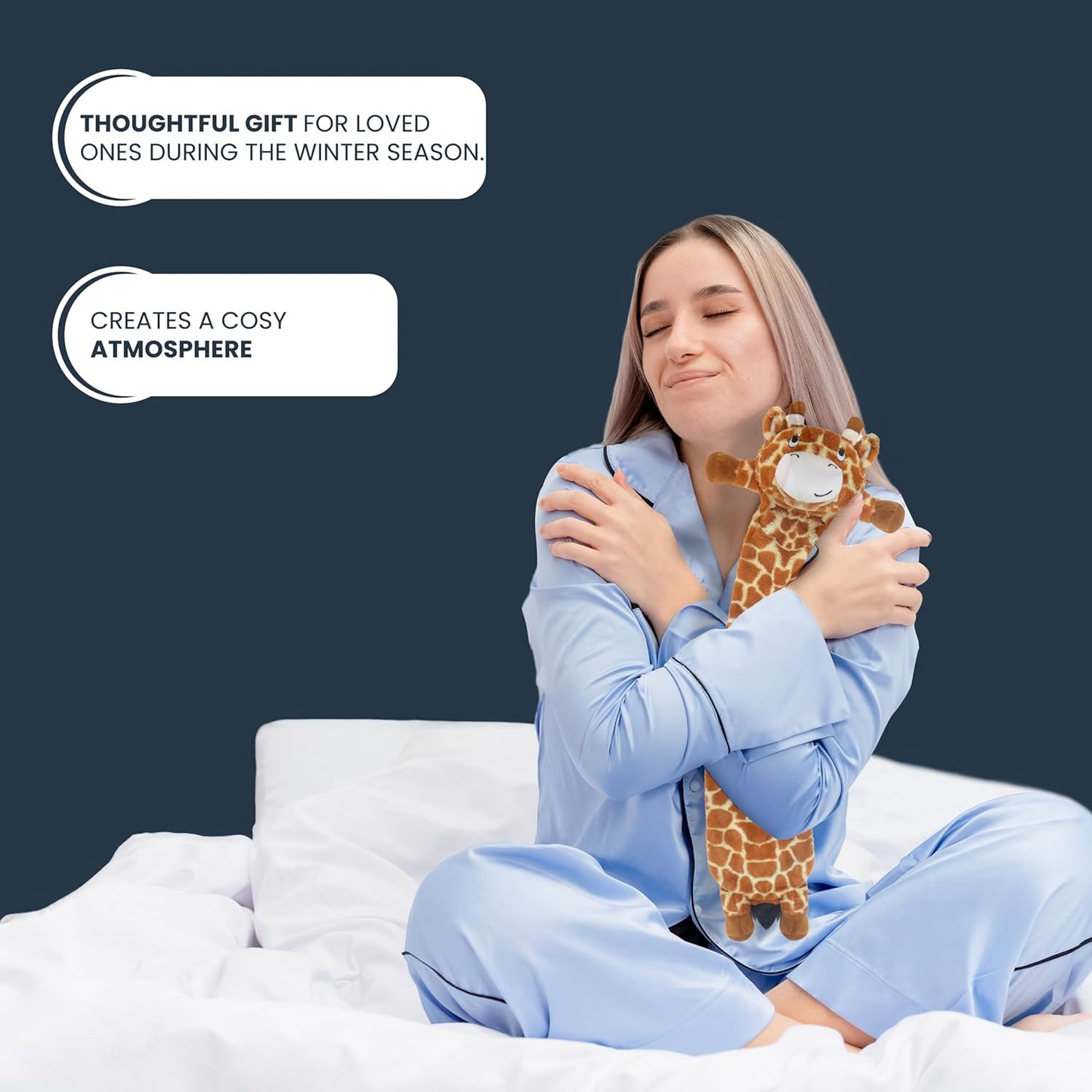 Extra Long Hot Water Bottle with Super Soft Unicorn Pug Cover 72 cm Thermotherapy 2L Pure Natural Rubber Winter Gift by Olivia Rocco Giraffe Hot Water Bottle