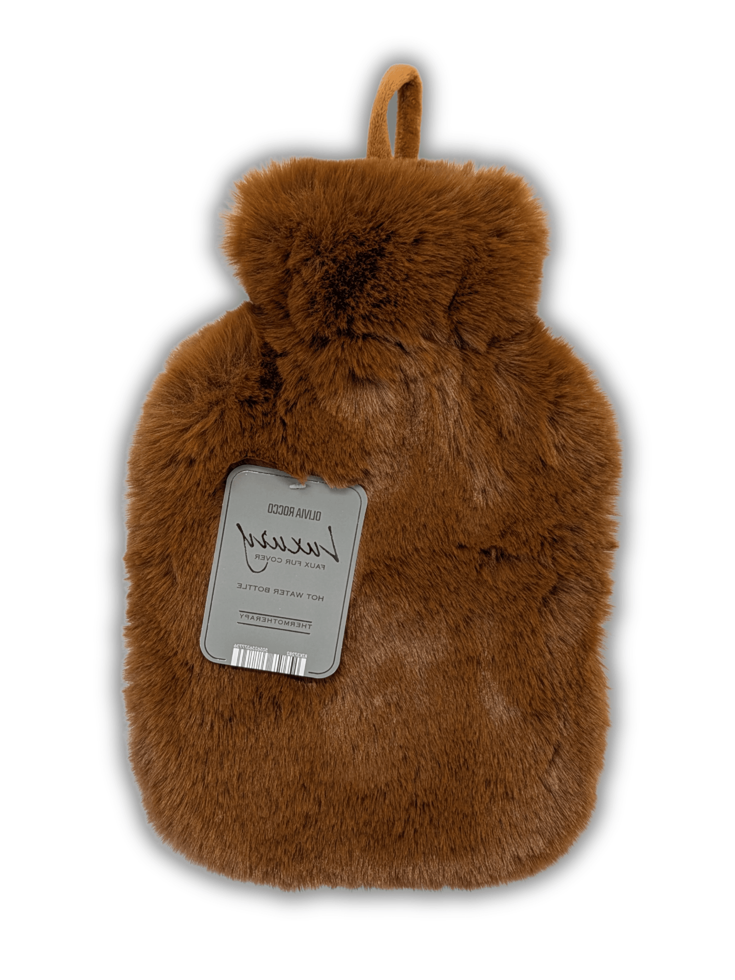 Faux Fur Super Soft Covered 2 Litre Luxury Hot Water Bottle for Thermotherapy Durable Natural Rubber UK Safe Tested for Winter Warmth Ideal Gift for Adults Kids by OLIVIA ROCCO SPICE Hot Water Bottle
