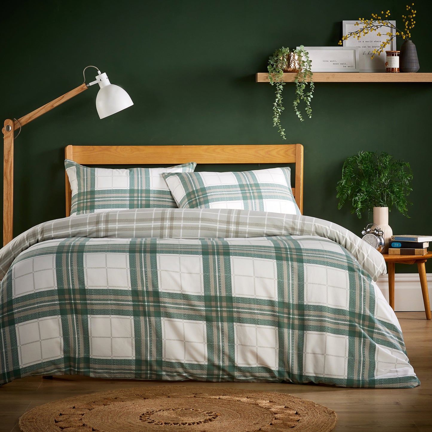 Flannel Duvet Cover Quilt Duvet Cover Bed Set Quilt Bedding Covers with Pillowcases SINGLE / Alba Sage Green OLIVIA ROCCO Duvet Cover