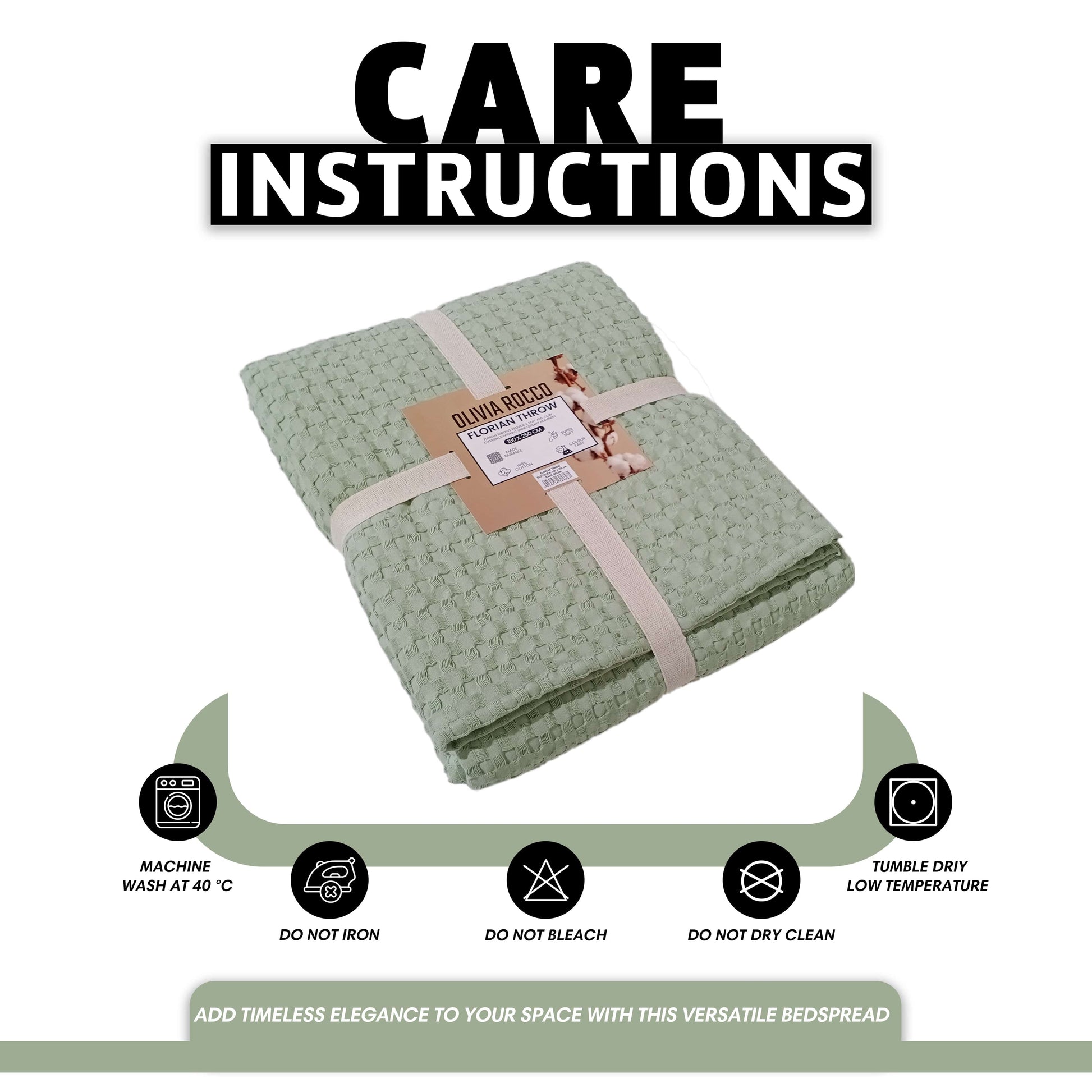 Florian Checked Throw Blanket Sage Green Bedspread for Sofas Armchairs Sofa Settee Couch Beds & Couches by OLIVIA ROCCO 180 x 250 CM / SAGE GREEN OLIVIA ROCCO Throw