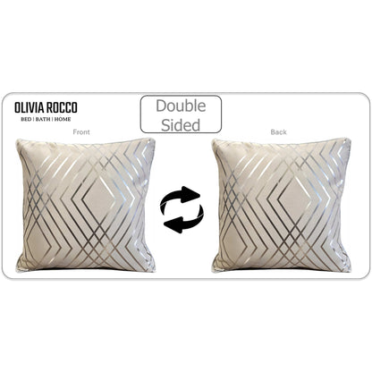 Geo Sparkle Cushion Covers 2 Pack Decorative Scatter Pillow Cases Geo Natural for Sofa Bed Chair Lounge by Olivia Rocco 43x43 cm / Geo Natural OLIVIA ROCCO Cushions