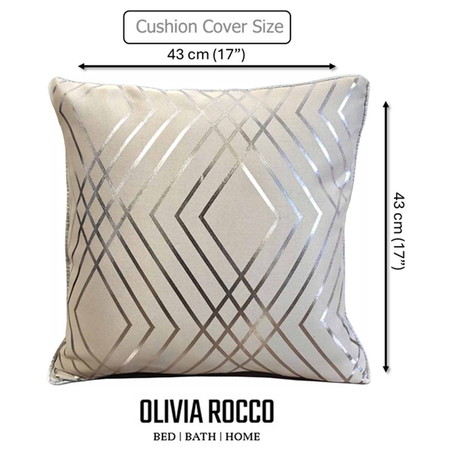 Geo Sparkle Cushion Covers 2 Pack Decorative Scatter Pillow Cases Geo Natural for Sofa Bed Chair Lounge by OLIVIA ROCCO 43x43cm / GEO NATURAL Cushions