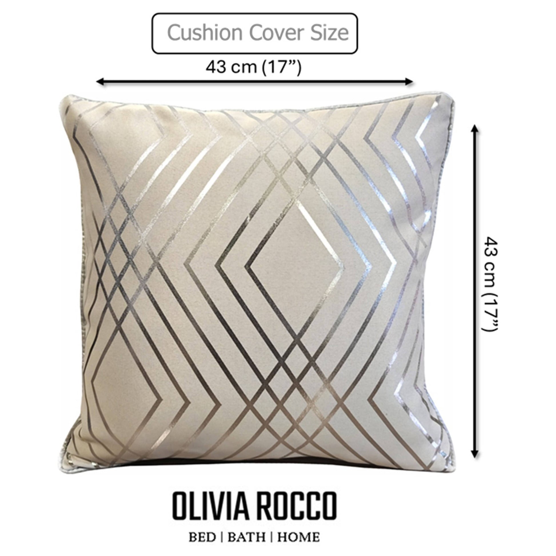 Geo Sparkle Cushion Covers 2 Pack Decorative Scatter Pillow Cases Geo Natural for Sofa Bed Chair Lounge by OLIVIA ROCCO 43x43cm / GEO NATURAL Cushions