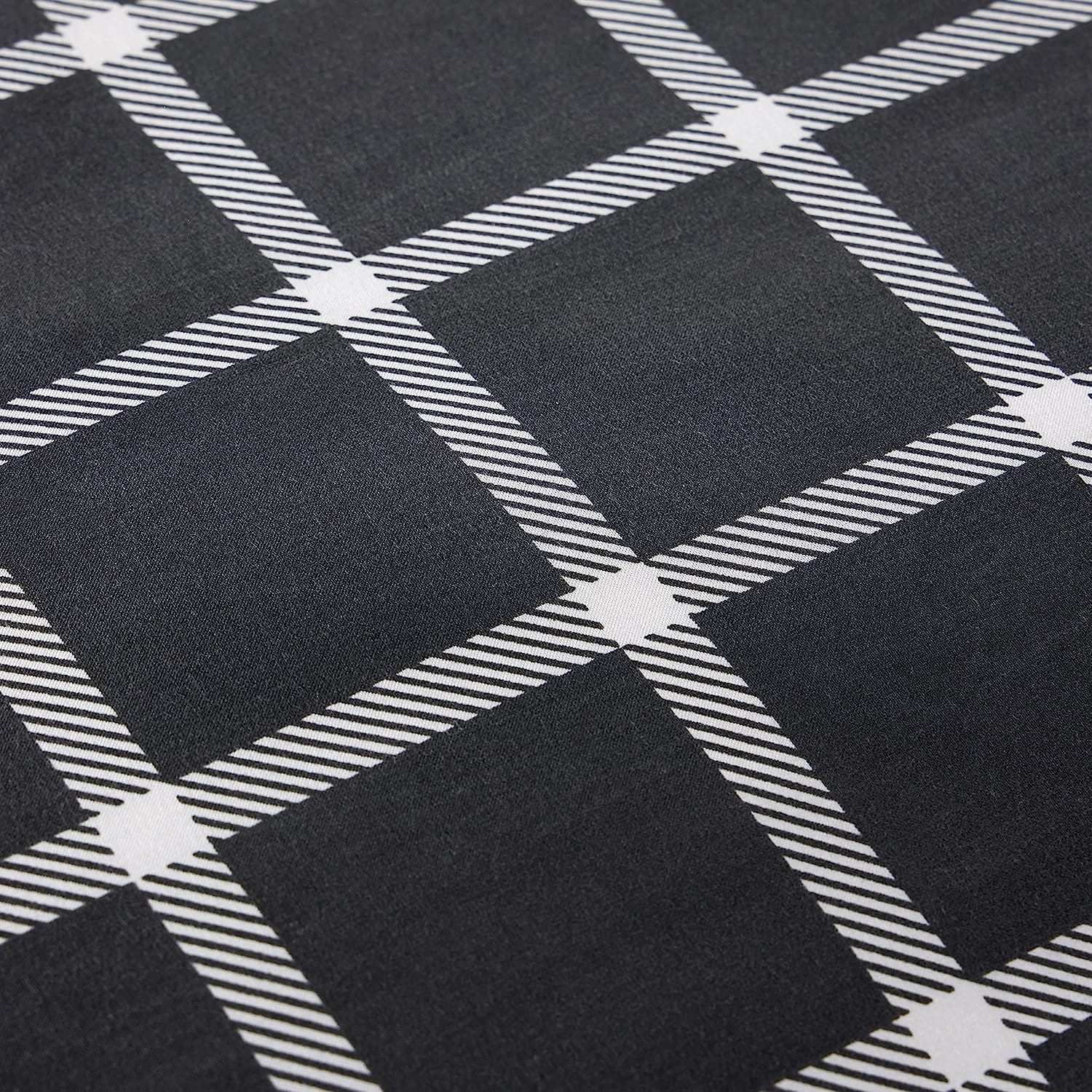 Grey Check Reversible Duvet Cover Set Soft Breathable Durable Polyester Bedding Single Double King by OLIVIA ROCCO Duvet Cover