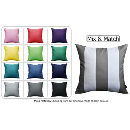 Grey Stripes Waterproof Cushion Covers 43 x 43 cm Reversible Breathable Decorative Cover for Indoor & Outdoor Use Patio Garden Sofa Bed Chair by OLIVIA ROCCO GREY STRIPES / 43 x 43 cm Cushions