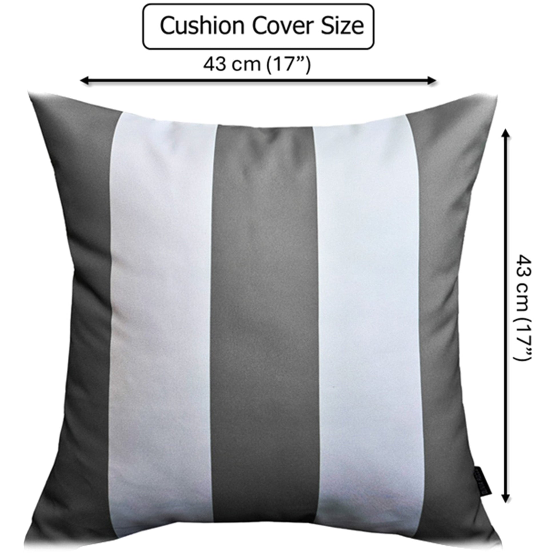 Grey Stripes Waterproof Cushion Covers 43 x 43 cm Reversible Breathable Decorative Cover for Indoor & Outdoor Use Patio Garden Sofa Bed Chair by OLIVIA ROCCO GREY STRIPES / 43 x 43 cm Cushions