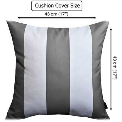Grey Stripes Waterproof Cushion Covers 43 x 43 cm Reversible Breathable Decorative Cover for Indoor & Outdoor Use Patio Garden Sofa Bed Chair by OLIVIA ROCCO GREY STRIPES / 43 x 43 cm Cushions