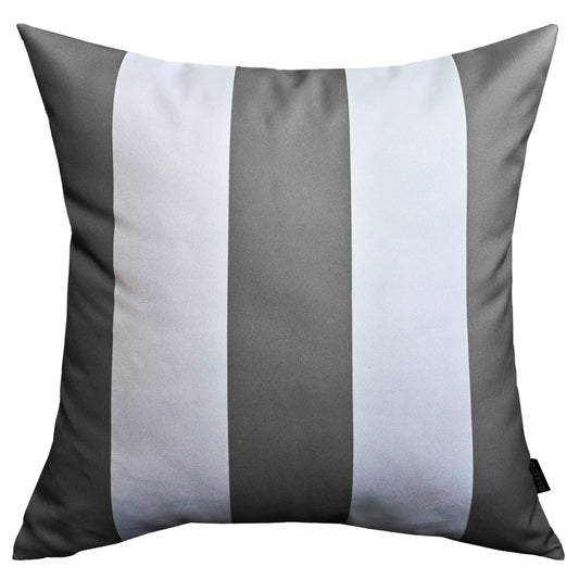 Grey Stripes Waterproof Cushion Covers 43 x 43 cm Reversible Breathable Decorative Cover for Indoor & Outdoor Use Patio Garden Sofa Bed Chair by OLIVIA ROCCO GREY STRIPES / 43 x 43 cm Cushions