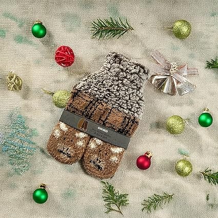 Hot Water Bottle & Socks Set Animal Design with Cover 1L Natural Rubber Thermotherapy Long Lasting Warm Winter Gift by Olivia Rocco Hot Water Bottle