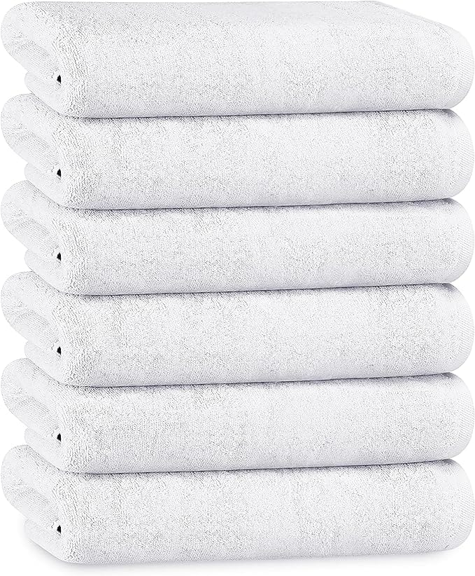 Hotel Collection Towels White Grey Hospitality Commercial Towels 6 PK HAND TOWELS / WHITE OLIVIA ROCCO Towel