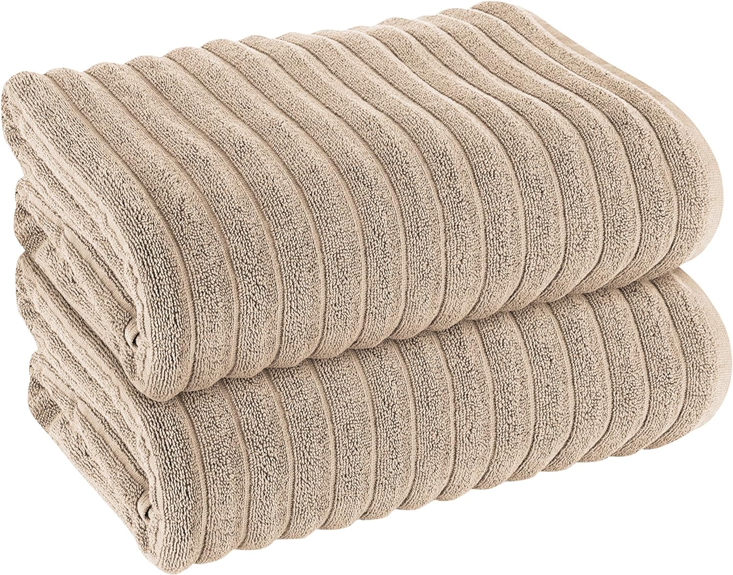 Hydro Cotton Ribbed Towels Highly Absorbent Luxurious Soft Lightweight Quick Dry, Jumbo Bath Sheet Packs & Towel Bale Sets Available by OLIVIA ROCCO MINK / 2 PK JUMBO BATH SHEET Towels