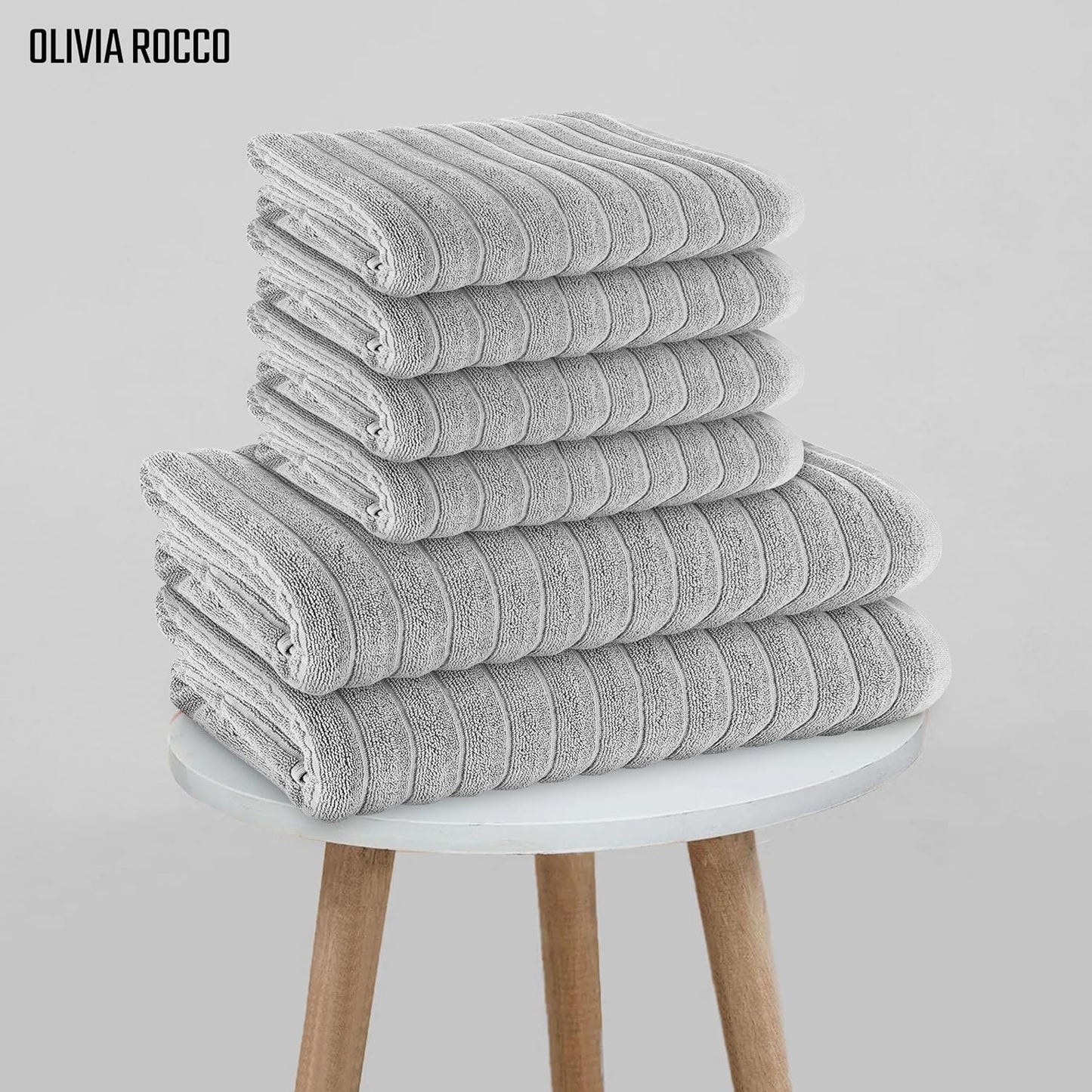 Hydro Cotton Ribbed Towels Highly Absorbent Luxurious Soft Lightweight Quick Dry, Jumbo Bath Sheet Packs & Towel Bale Sets Available by OLIVIA ROCCO Towels