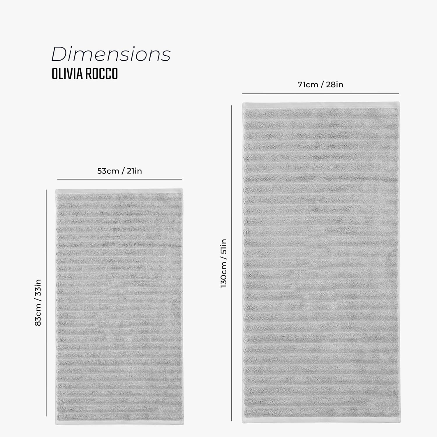 Hydro Cotton Ribbed Towels Highly Absorbent Luxurious Soft Lightweight Quick Dry, Jumbo Bath Sheet Packs & Towel Bale Sets Available by OLIVIA ROCCO Towels