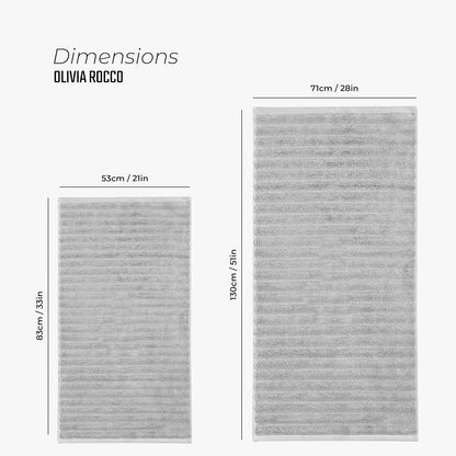 Hydro Cotton Ribbed Towels Highly Absorbent Luxurious Soft Lightweight Quick Dry, Jumbo Bath Sheet Packs & Towel Bale Sets Available by OLIVIA ROCCO Towels