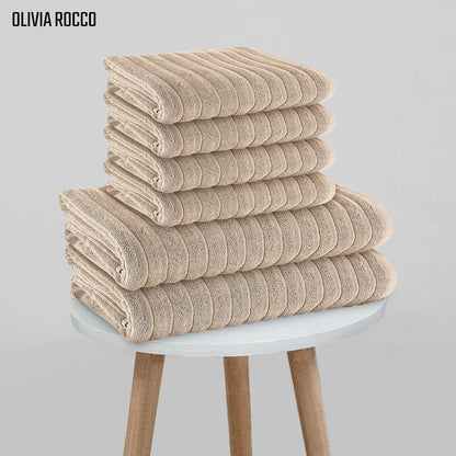Hydro Cotton Ribbed Towels Highly Absorbent Luxurious Soft Lightweight Quick Dry, Jumbo Bath Sheet Packs & Towel Bale Sets Available by OLIVIA ROCCO Towels