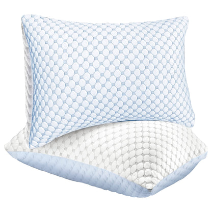 Ice Cool Unique Hypoallergenic Cooling Memory Foam Pillow for Nightlong Comfort and Breathable Sleep Support by OLIVIA ROCCO 50x75cm Pillows