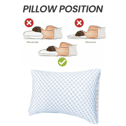Ice Cool Unique Hypoallergenic Cooling Memory Foam Pillow for Nightlong Comfort and Breathable Sleep Support by OLIVIA ROCCO 50x75cm Pillows