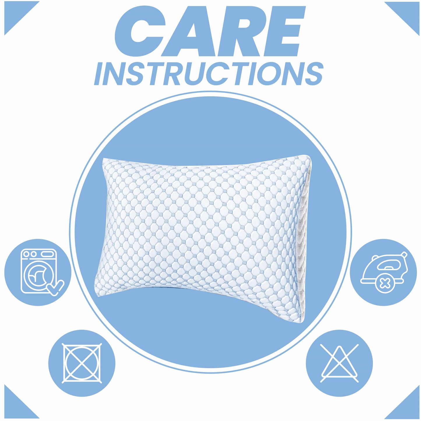 Ice Cool Unique Hypoallergenic Cooling Memory Foam Pillow for Nightlong Comfort and Breathable Sleep Support by OLIVIA ROCCO 50x75cm Pillows