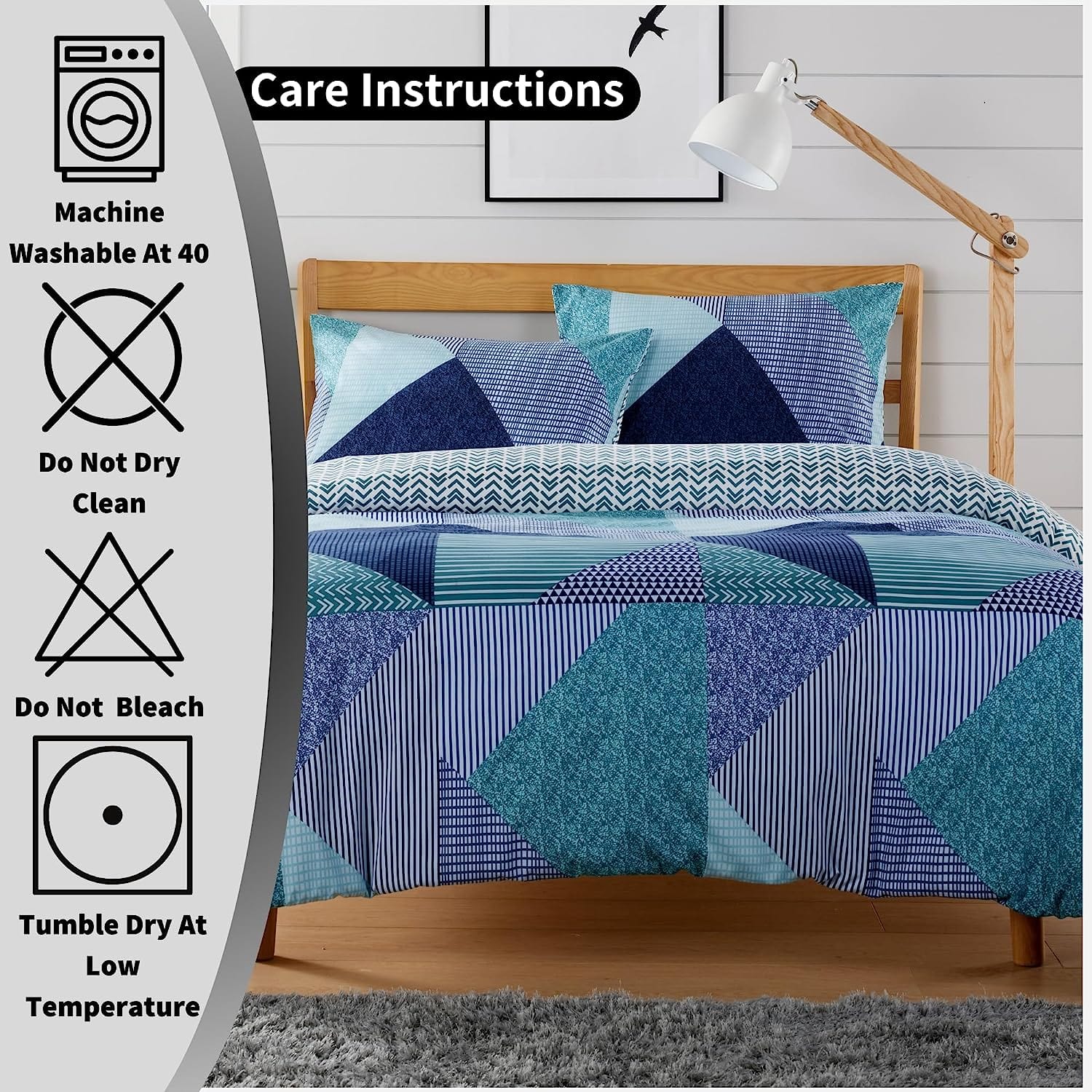 Jasper Teal Printed Duvet Cover Set OLIVIA ROCCO Duvet Covers