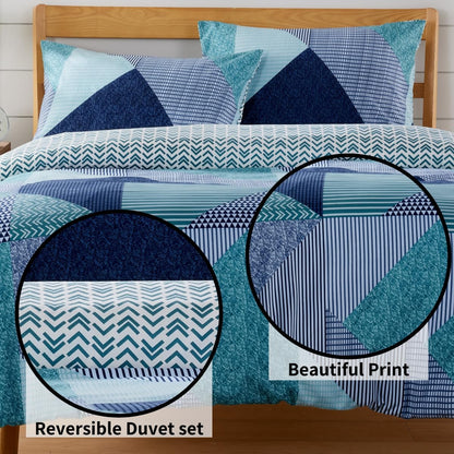 Jasper Teal Printed Duvet Cover Set OLIVIA ROCCO Duvet Covers