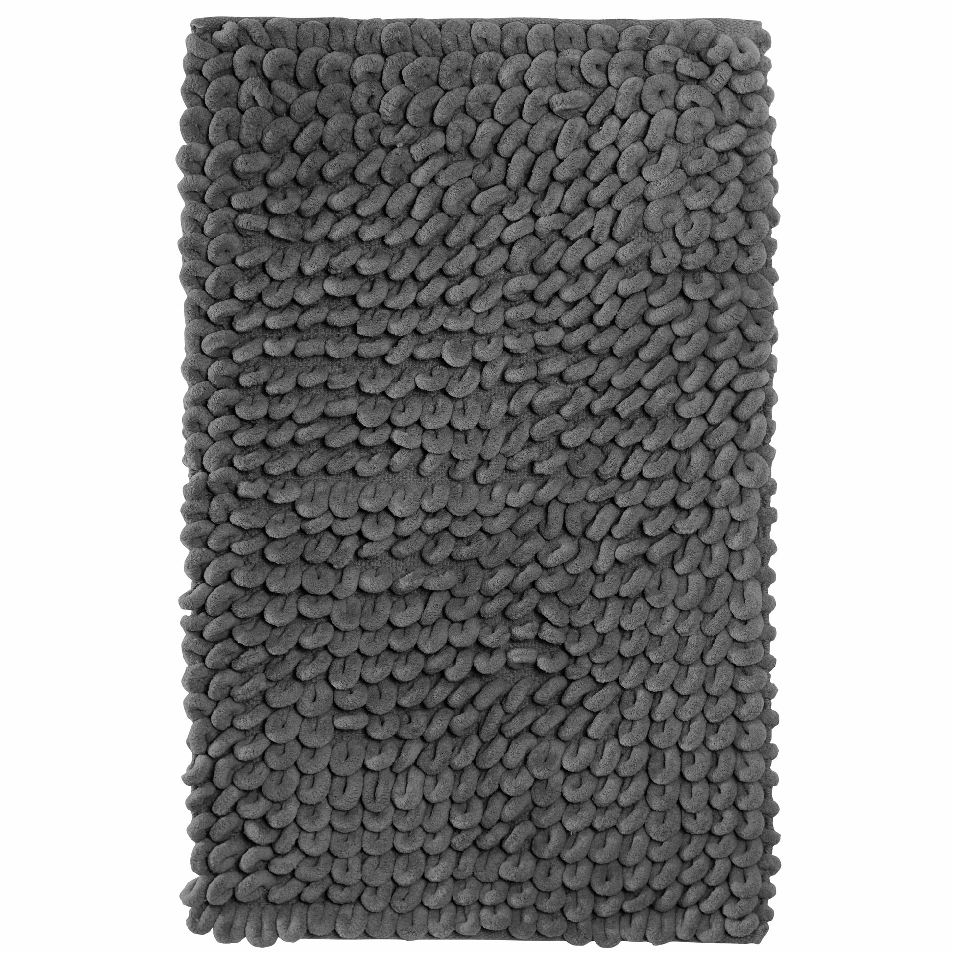 Jumbo Loop Bath Mat Non Slip Water Absorbent Rug for Shower & Toilet Large Size Floor Mats by OLIVIA ROCCO GREY Bath Mat