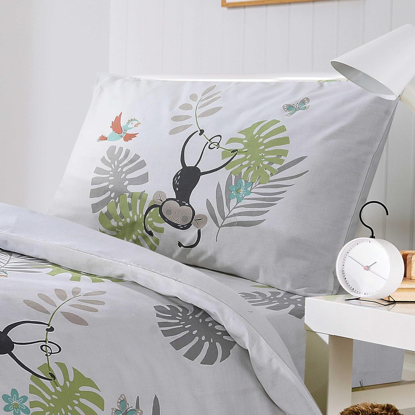 Kids Safari Duvet Cover Set Soft Lightweight Bedding Set with Pillowcase Printed Design OLIVIA ROCCO Kids Safari Duvet Cover Set